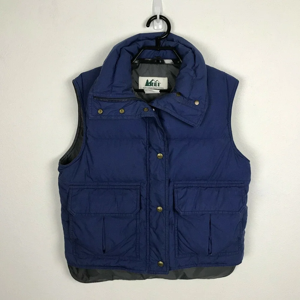 Youth Girls Rei Vest Coat Quilted Down Size 12 Blue Sleeveless Pockets - Picture 1 of 8